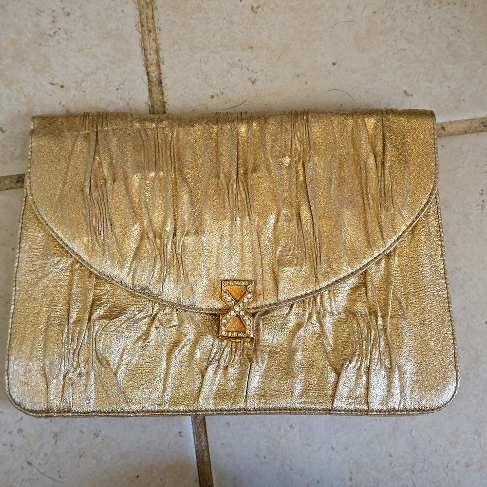 Lou taylor gold fluttered bag